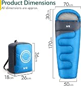 Trail Outdoor Kids Sleeping Bag Mummy 3 Season with Rucksack Blue 170cm view 7