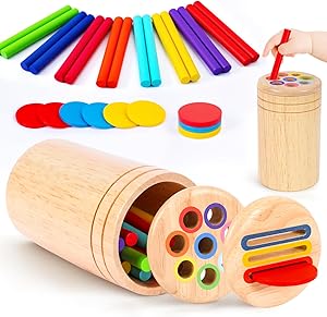 Montessori Spielzeug ab 1 Jahr, Spielzeug ab 1 2 Jahre Mädchen Jungen Baby Spielzeug Geschenk Mädchen Jungen 1 2 Jahre Farbe Sortierspiel Kinderspielzeug Motorikspielzeug Holzspielzeug ab 1 Jahr