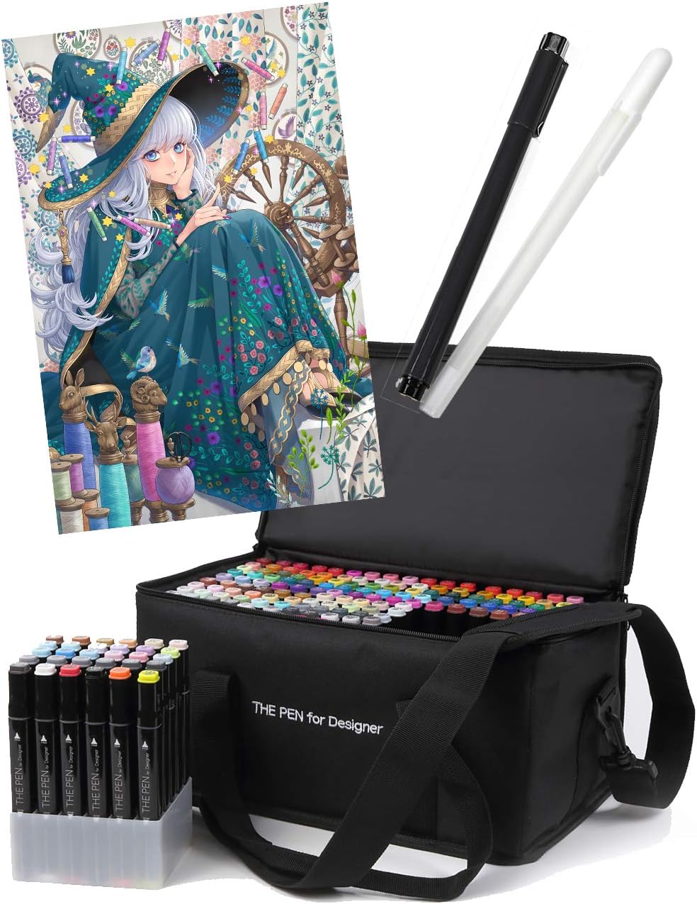 Amazon Co Jp The Pen For Designer マーカーペン 168色 セット ペンケース スタンド ホワイト ライナーペン 付き イラストマーカー アルコールマーカー コミック用マーカー ホビー
