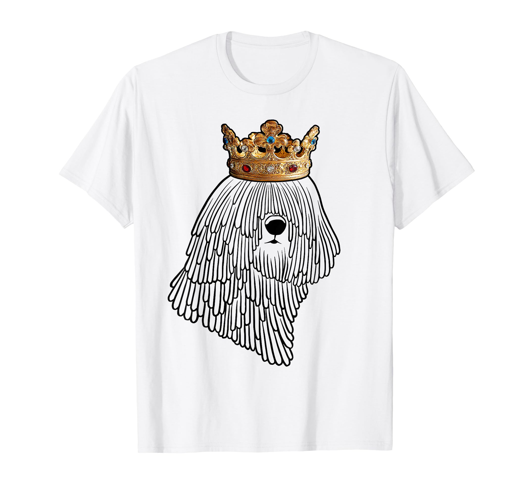 Komondor Dog Wearing Crown T-Shirt