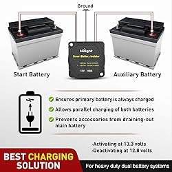 Nilight 12V 140AMP Dual Battery Isolator Kit with 6