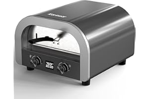 Electric Pizza Oven Indoor - Karinear 13 Inch Pizza Maker Machine for Home, Portable Countertop Pizza Oven Temp Range Reaches 750°F,Stainless Steel,1800W