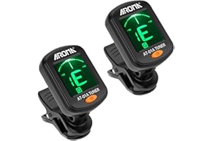 Meeland Guitar tuner 2 PACK, Clip On Tuner for Guitar/Bass/Violin/ukulele,Auto Power Off/One Button Operation/AT-01A/2 Set