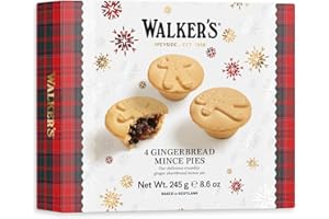 WALKERS Walker’s Gingerbread Mince Pies - 4 Count (8.6 oz)- Holiday Treats and Desserts from Scotland