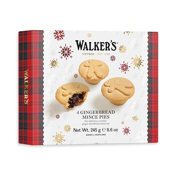 WALKER’S GINGERBREAD MINCE PIES – 4 COUNT (8.6 OZ)- HOLIDAY TREATS AND DESSERTS FROM SCOTLAND
