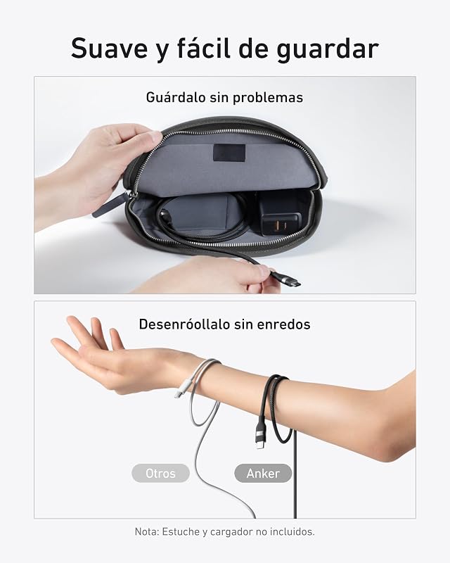 Cabo USB C para USB C 240 W, entrançado reciclado, 0,9 m