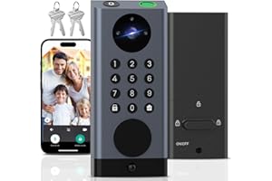 Dhiedas WiFi Door Lock with Camera, Deadbolt Smart Lock with Video Doorbell, Keyless Entry Door Lock with Fingerprint Keypad Code, Electronic Digital Biometric WiFi Smart Lock for Front Door