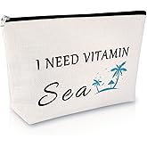 Beach Lover Gift Makeup Bag Beach Themed Gifts Funny Sea Lovers Presents for Women Girls Weekend Vacation Travel Presents for Girls Teen Birthday Christmas Graduation Keepsake Travel Cosmetic Pouch