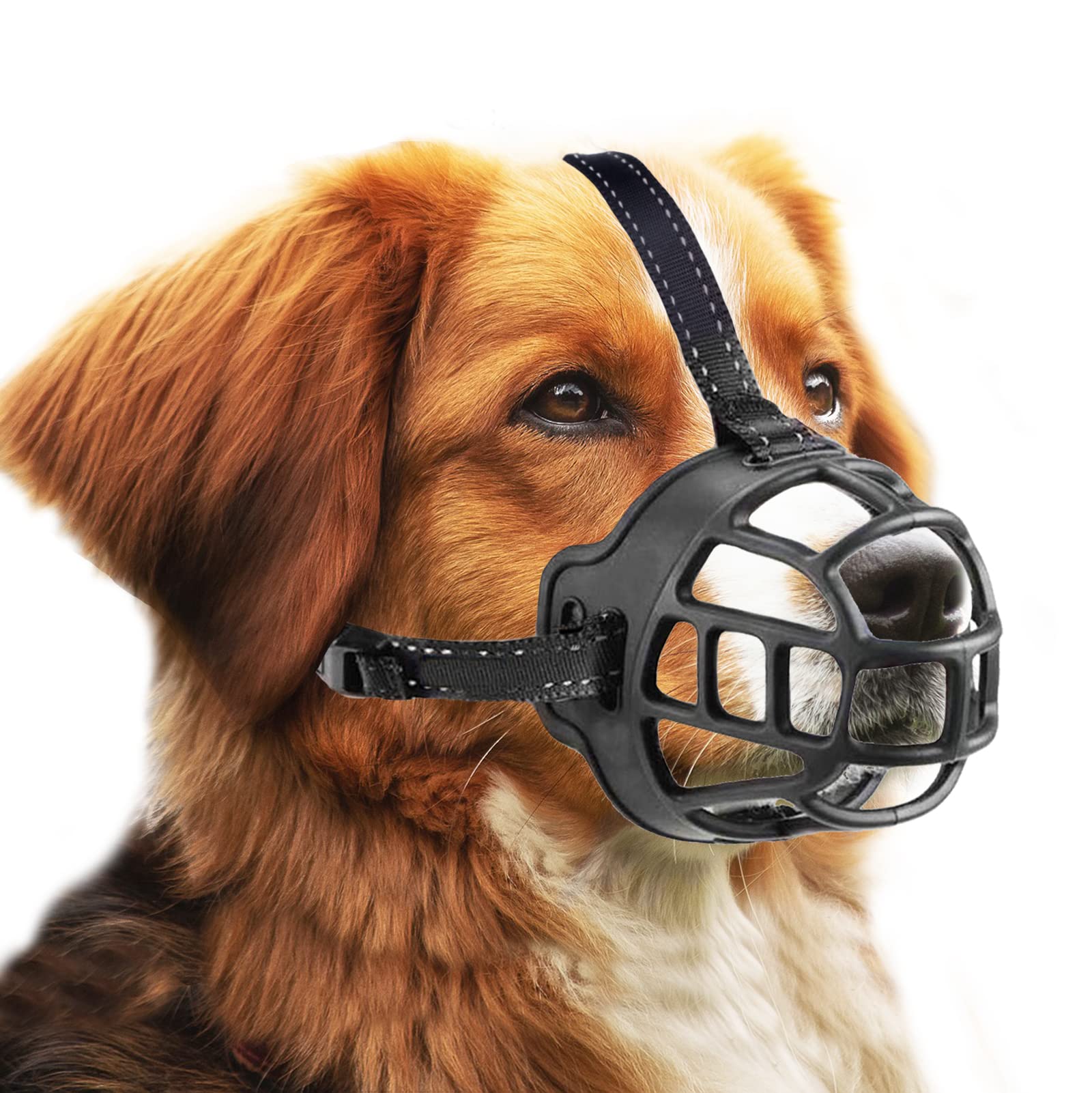 OHCOZZY Dog Muzzle, Basket Muzzle for Small, Medium and Large Dogs with Adjustable Straps (Size 1, Black)