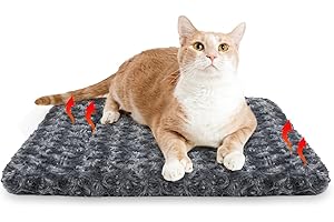 MARUNDA Self Warming Cat Bed,Super Soft Dog Bed Crate Bed Blanket, Self Heating Cat Pad, Thermal Cat and Dog Warming Bed Mat.