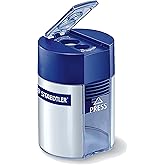 Staedtler Double Hole Pencil Sharpener, Two Holes for Standard Pencils, Large Colored Pencils, and Makeup Pencils, 512 001 BK