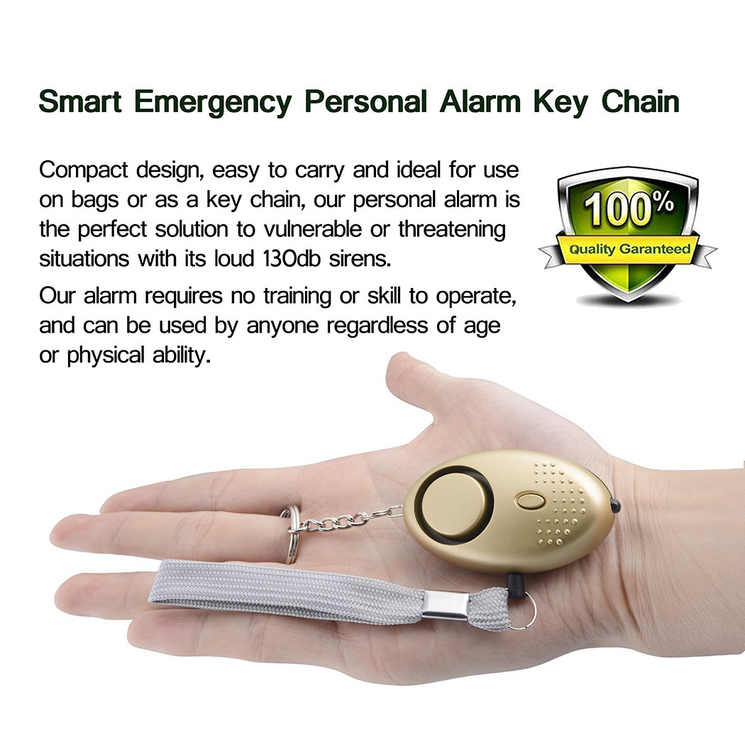 130db Personal Alarm Keychain, 3 Pack SOS Emergency Self Defense Safety Alarm Keychain Siren with LED Flashlight for Women Kids Girls Elderly Night Workers - Hear Up to 600 inch