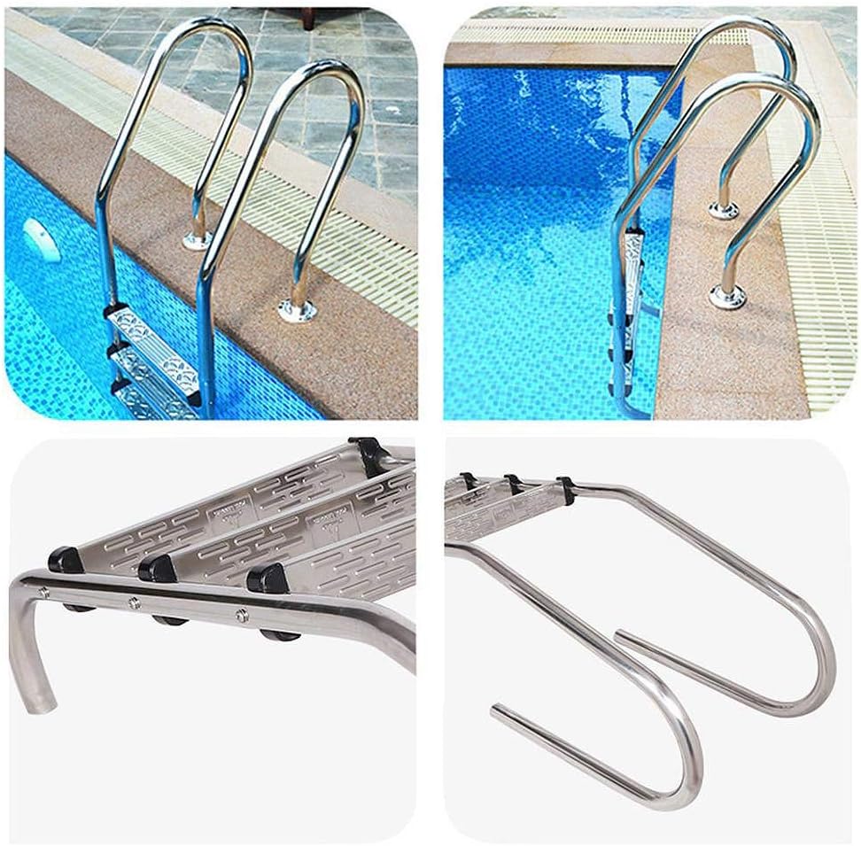 Amazon Pqzatx スイミングプールのはしご階段 ステンレス鋼 交換用滑り止めラダー スイミングプールアクセサリー Pqzatx プール設備 備品