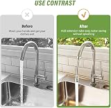 PRETTI Faucet Extender 14cm 360 Rotation Kitchen Tap Extension Stainless Steel view 6