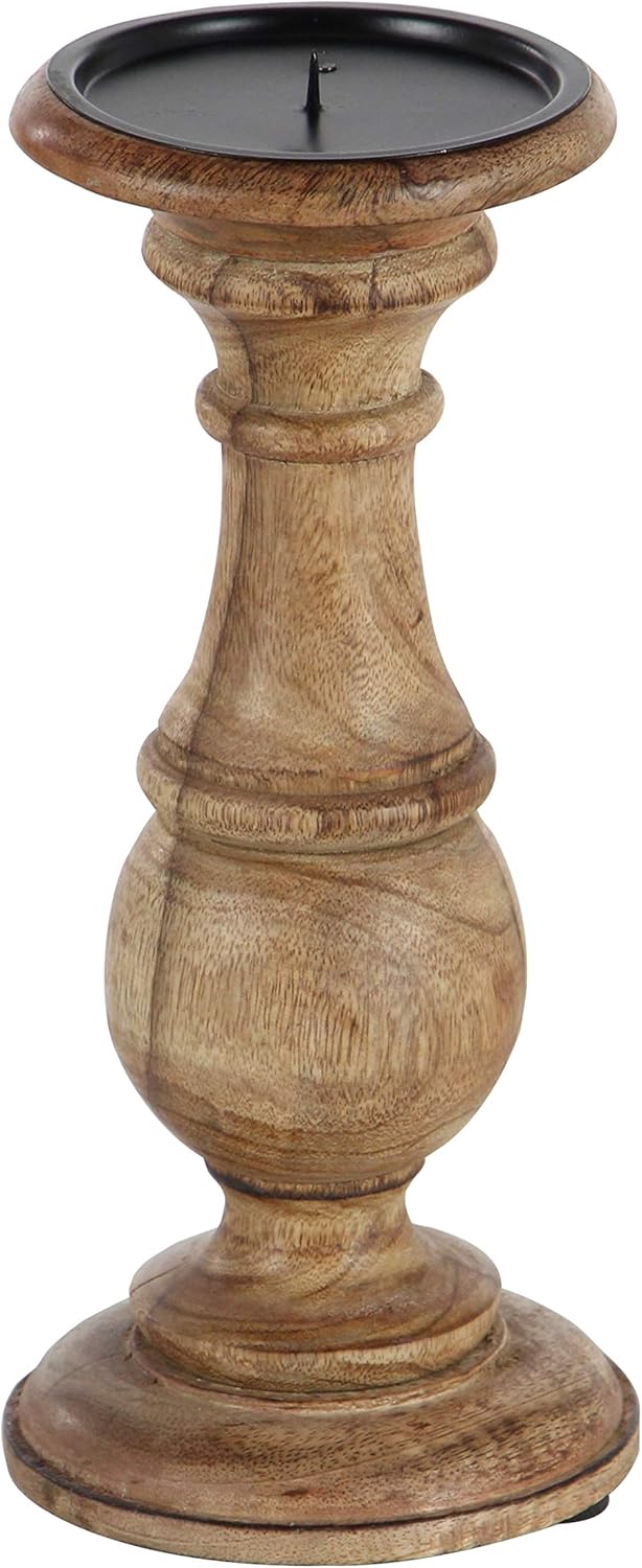 Deco 79 51536 Wood Candle Holder (Set of 3) 10", 8", 6" H: Home & Kitchen