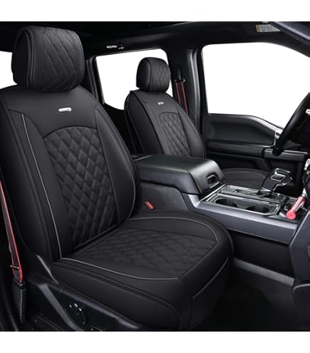 2017-2018 Ford F-250 XLT STX SuperCrew Leather Seat Covers Black Gray