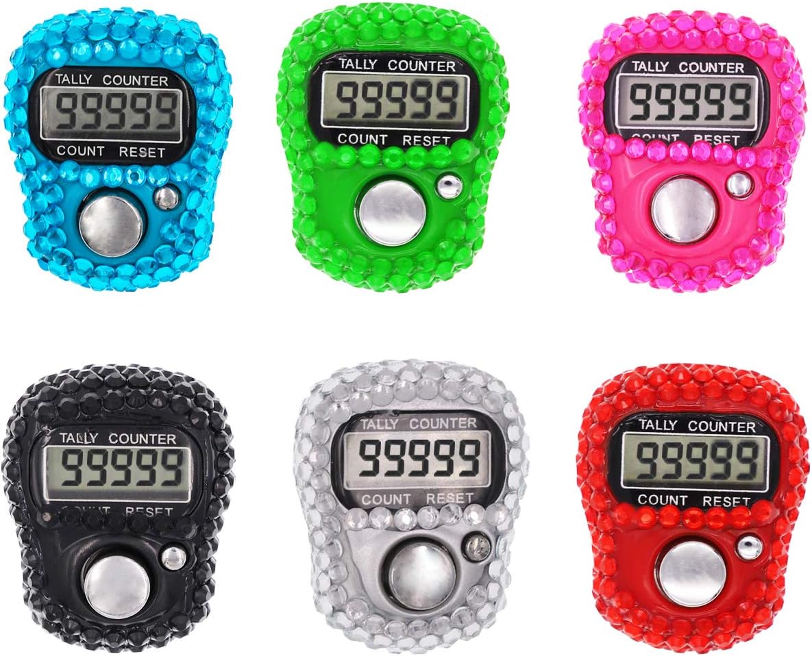 EQ Finger Counter - 5 Digital LED Electronic Handheld Tally Counter Clicker with Case
