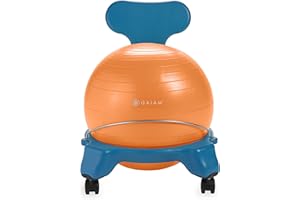 Gaiam Kids Balance Ball Chair - Classic Children's Stability Ball Chair, Alternative School Classroom Flexible Desk Seating f