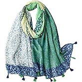 Canxiaoba Travel Boho Scarf for Women Casual Lightweight Fashion Multicolor Shawl Wraps with Fringed Beads