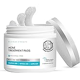 Acne Treatment Pads- Eliminates Cystic Breakouts, Oily Skin & Clogged Pores. Clear Pimple, Whitehead, Blackhead, Dark Spots & Improve Skin Texture.