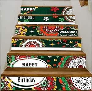 Suncaihong Juego De Regalo De Cumpleaños De 6 Pegatinas De Escaleras De