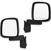 Bestop Door Mirror Set Black 5126101 for Jeep Wrangler YJ/TJ 1987-2006 | Fits Jeep Wrangler YJ &amp; TJ, 1987-2006, Black, ABS Composite, Solid arm design, 1-Year Warranty