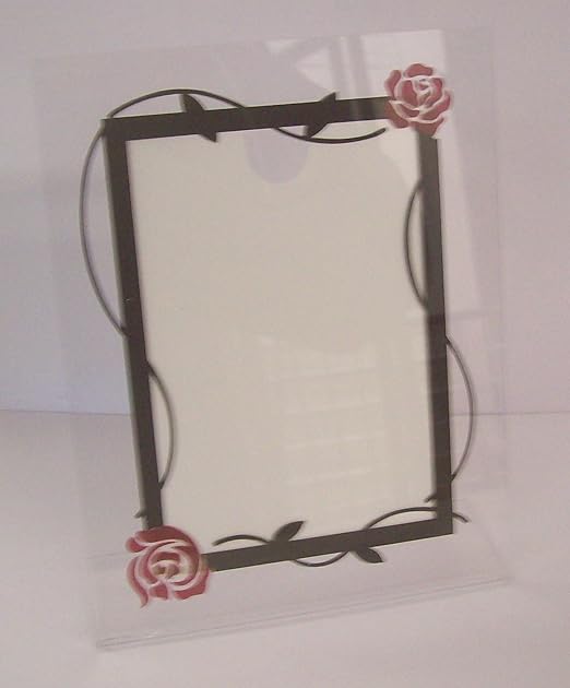 Amazon Com 4 Acrylic Clear Table Top Picture Frames With Rose