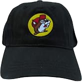 Buc-ees Black Adjustable Baseball Cap with Bucky The Beaver Logo Embroidered on Front, One Size Fits All