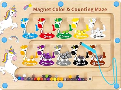 JKGIFTS Montessori Magnetic Color & Number Maze Toy for Ages 2-6