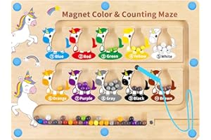 HONGID Magnetic Color and Number Maze,Uniorn Gifts for Girls,Montessori Toys for 2 3 4 5 Year Old,Learning Educational Sensory Toys for Toddlers and Kids Boys Girls, Stocking Stuffers for Kids