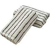 USTIDE Black Striped Hand Towel Thick Luxury Fluffy 100% Cotton Hand Towels for Bath Fashionable Spa Gym Black White Stripe Face Towel 2 Pack, 14 x 30 Inch