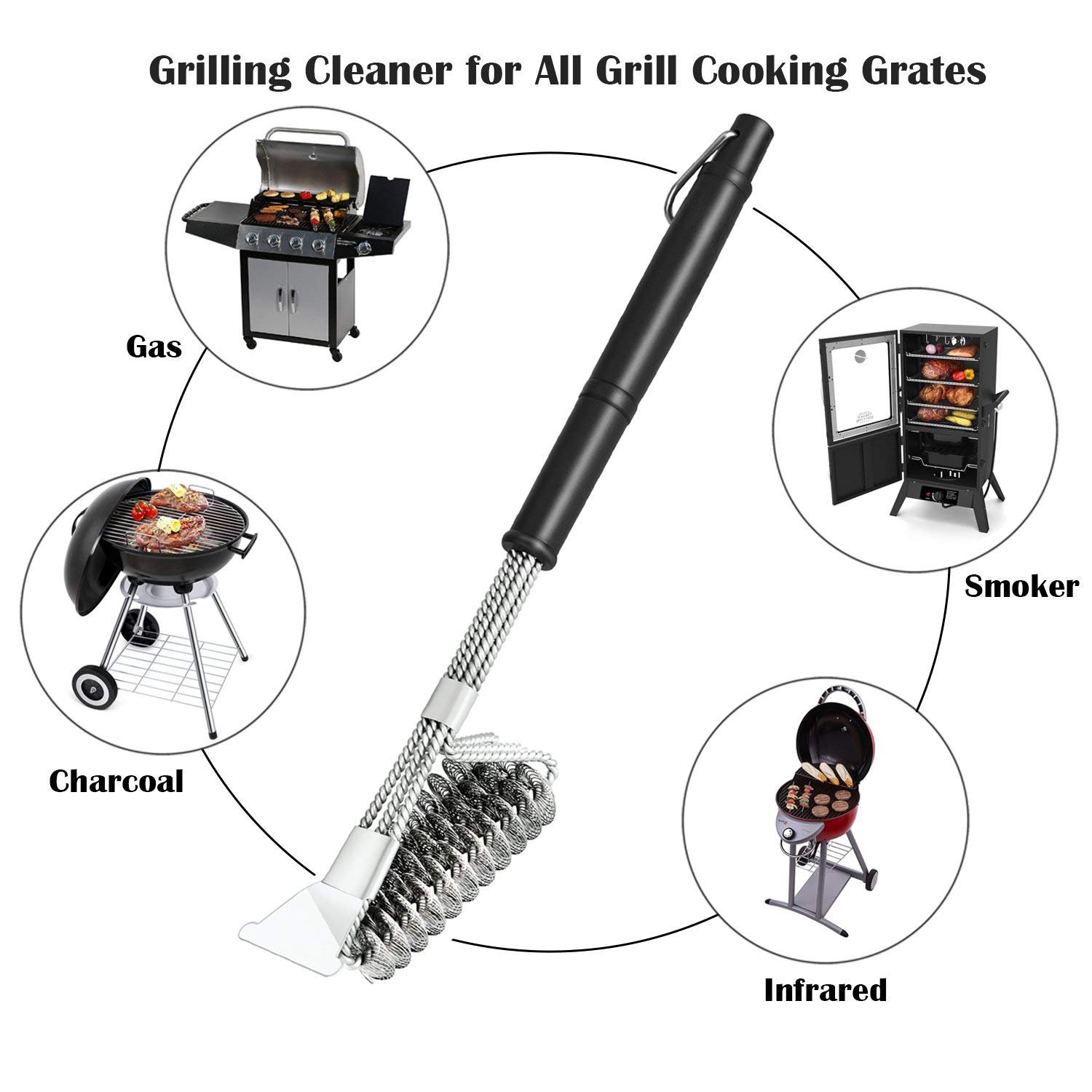 Grill Daddy GB92173WB Grill Cleaning and Sanitizing Tool Cleans Grills