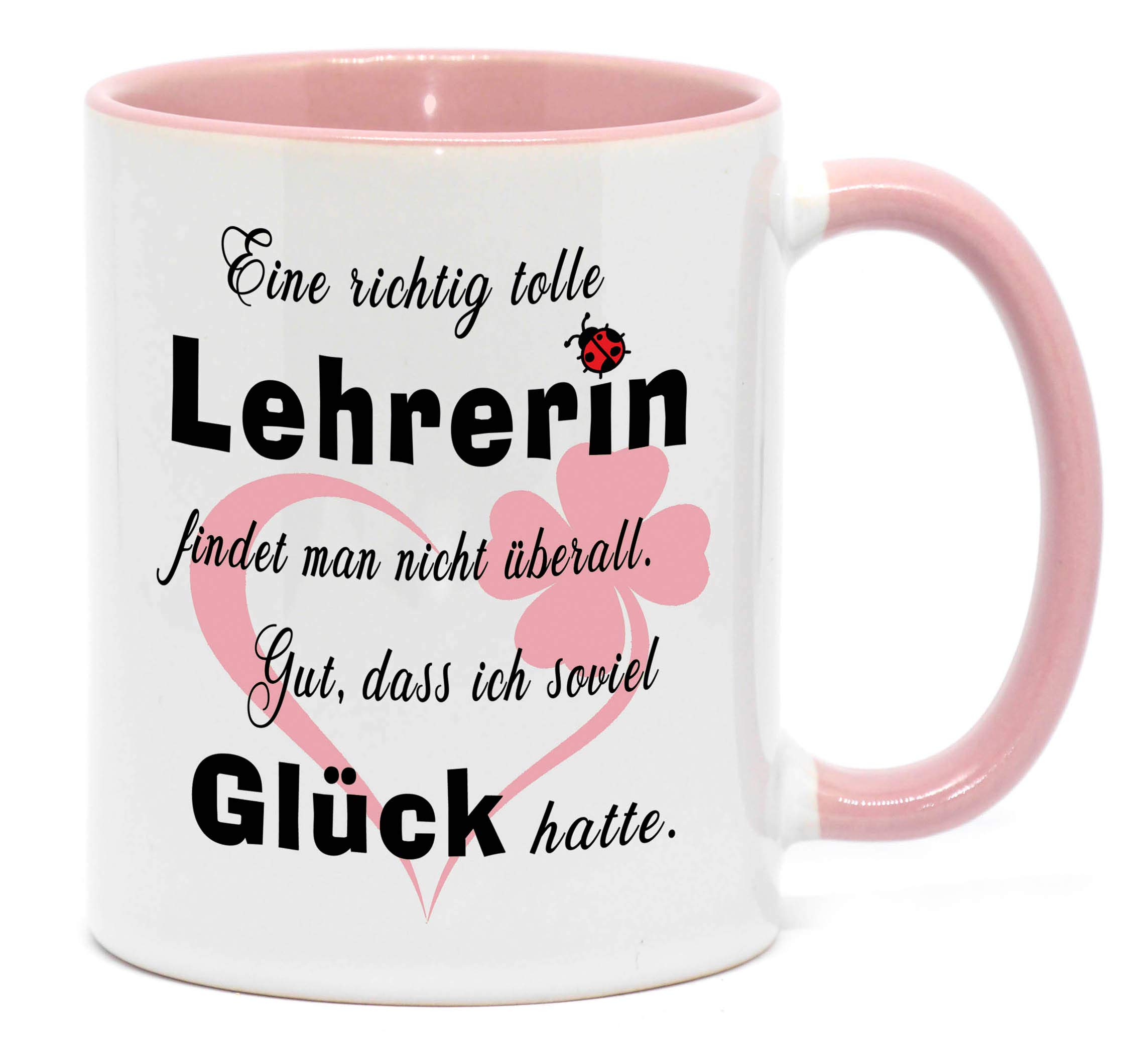 Nice-Presents-de Mug Great Teacher in Printed on Both Sides For the best teacher in your school. Every good colleague or girlfriend will be happy at work. pink