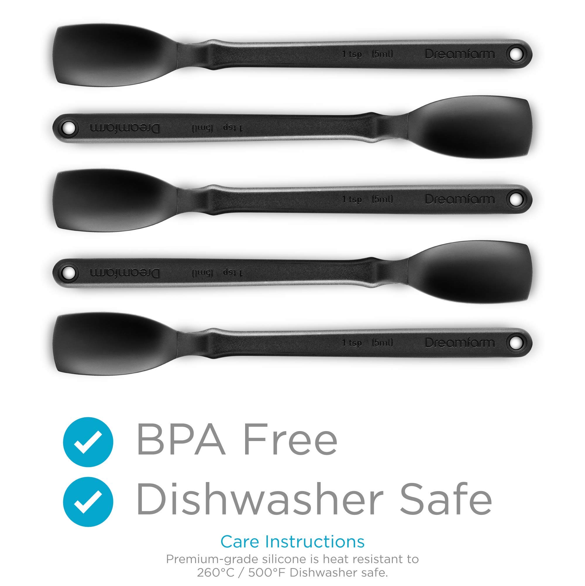 Dream Farm Dreamfarm Mini Spoon Mini Supoon Black (Black) Single Cup = TSP 1 Cup Heat Resistant Silicone Spatula (Spatula) Hand Cleaner