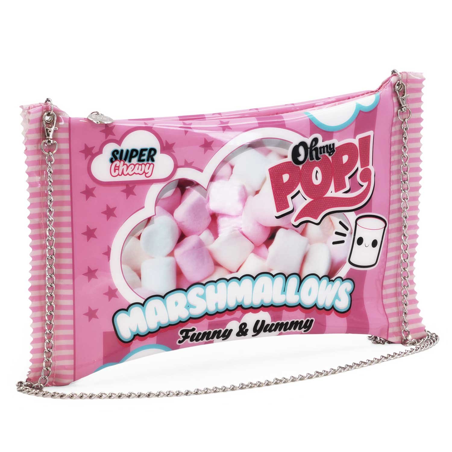 Oh My Pop! Marshmallow-Chain Shoulder Bag, Pink, 33.5 x 20 cm
