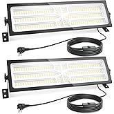 2 Pack Linkable LED Shop Lights, 100W 15000LM Aluminum Garage Lights, 6000K Shop Lights for Garage, Workshop, Utility Room