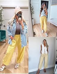 Xiaoxuemeng Womens Baggy Wide Leg Pants Casual