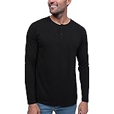 INTO THE AM Henley Shirts for Men S - 4XL Casual Collarless 3-Button Short & Long Sleeve Fitted Modern Fit T-Shirt