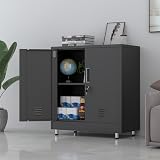 JINGUR Metal Storage Cupboard with Locking Doors and Adjustable Shelf Black view 8