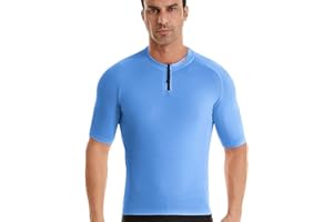 Wulibike Cycling Jersey Men Short Sleeve, Road Bike Jerseys Half Zipper with Pockets, Bicycle Clothing Breathable Quick Dry