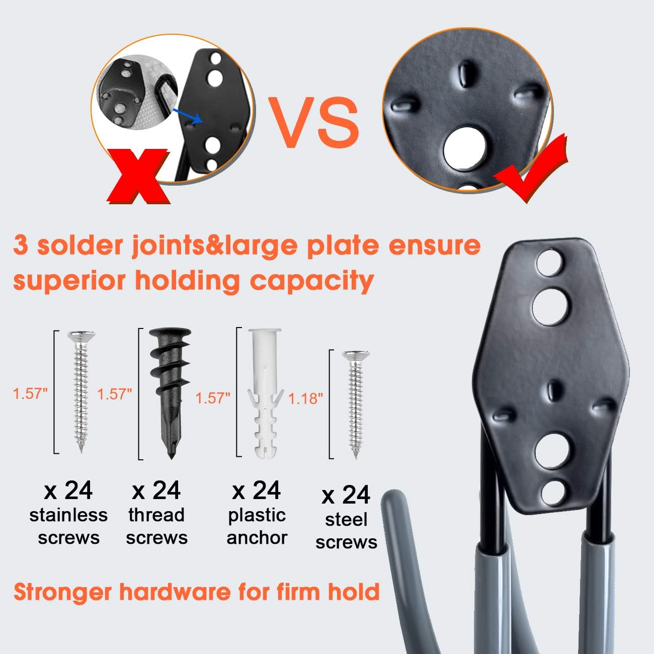 Garage Hooks, 14 Pack Wall Mount Utility Hooks Heavy Duty Steel Garage Storage Hooks Double Hangers with Bike Hooks for Organizing Ladders, Bicycle, Ropes, Power Tools, Garden Tools, Bulk Items - - 