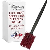 FryOilSaver Co. 20-Inch Deep Fryer Cleaning Brush, High Heat Rated | Withstands Up to 425F, Cleans Deep Fryer Pots, Commercial Grills, Ovens &amp; Waffle Makers, Great for Food Service Kitchens