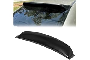ECOTRIC Roof Spoiler Compatible with 2006-2015 Honda Civic 4DR Sedan, Window Deflector Black Rear Visor Vent Wing, ABS Guards