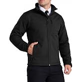 RYNO GEAR Men's Soft Shell Jacket Windproof Water-Resistant SoftShell Jacket Fleece Lineed All Season Jacket, Full Zip Up