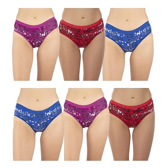 Bonds Women's 100% Cotton Multicolour Panties Combo Pack of 3pc, 6pc, 9pc & 12pc