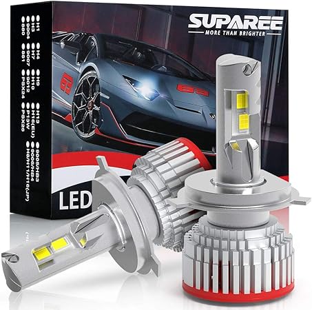 Amazon 明るさ革命 Suparee H4 Led ヘッドライト Hi Lo切替 新車検対応 カンデラ ノイズ対策済 45wハイパワー 6500k lm カットライト 12v 24車対応 ファン付き Ledバルブ 2個入り 3年保証 Ledバルブ 車 バイク