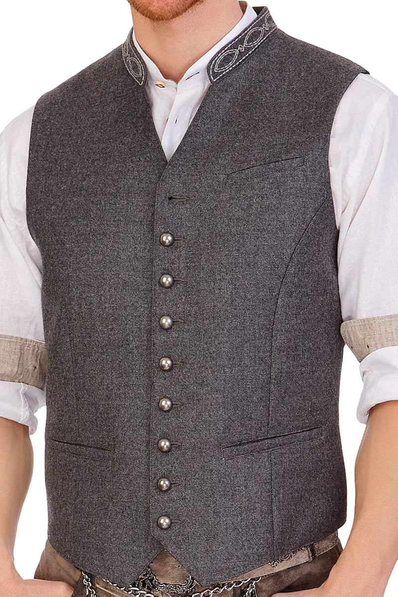 Nevio Spieth Wensky Trachten Trachtenweste Dunkelgrau