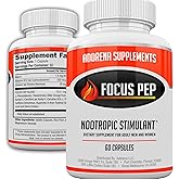Focus Pep- Over The Counter Stimulants to Speed Up Naturally | Study Alternative and Best Energy Supplements for Nootropic Brain Boosting, 60 Pills