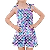 Lindanina Toddler Girls Romper Sleeveless Adjustable Tie-Up Strap Short Jumpsuits Summer Clothes 2-6 Years