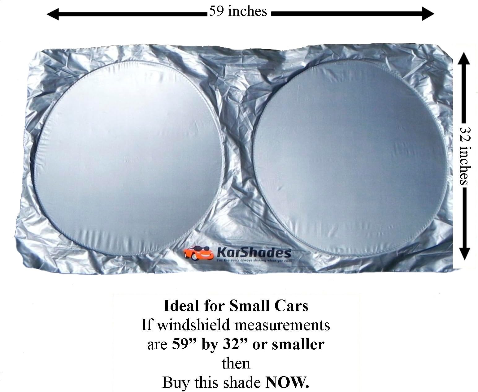 Sunshade Ideal for Small Cars, Front Windshield - Dashboard Protection - Stay Cool, Easy to Fold, Easy to Store